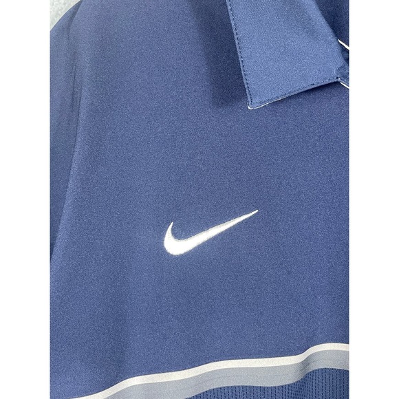 Nike Dri-Fit Men's Blue Polo Shirt With Stripe Size XL - Picture 8 of 9